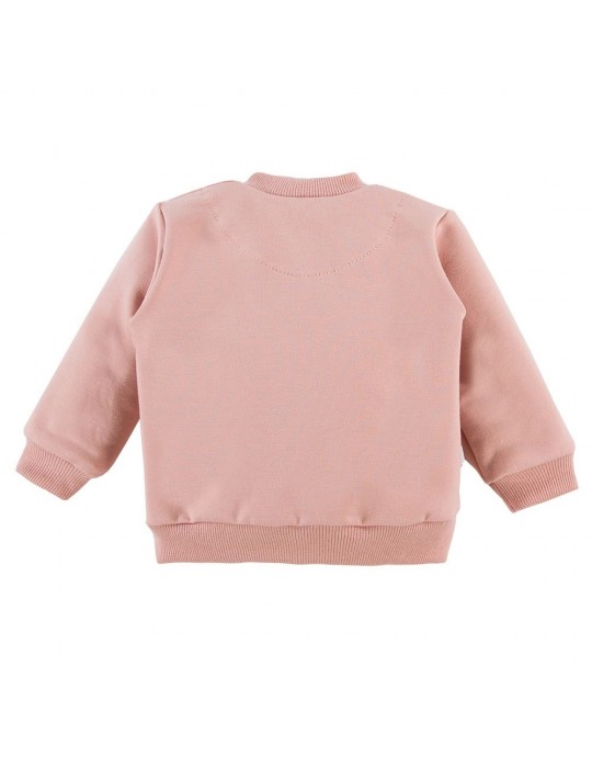 Eevi bluza dresowa niemowlęca bawełniana rozpinana Daisy różowa