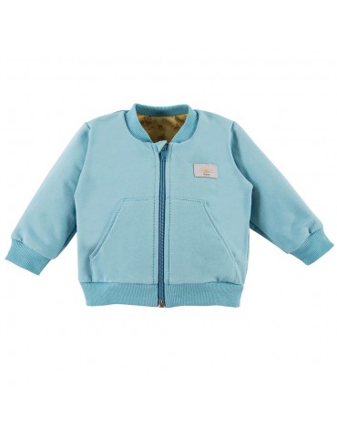 Eevi bluza dresowa niemowlęca bawełniana rozpinana Sahara niebieska