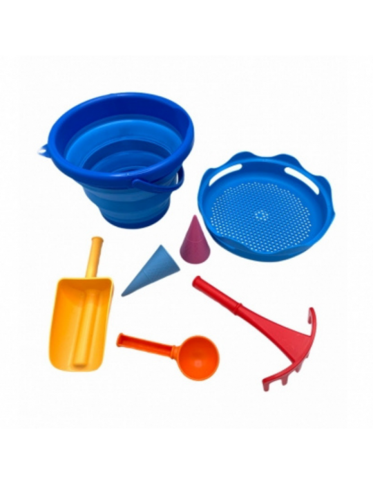 Travel Zestaw zabawek do piaskownicy 7szt CompacToys niebieski