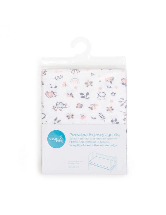 Ceba Prześcieradło jersey z gumką 120x60 Bird World