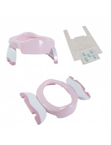 Potette Plus Nocnik turystyczny - nakładka na wc 2w1 różowo-biały