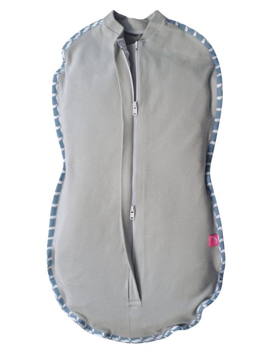 Motherhood Otulaczek Zip&Swaddle rozmiar 1 ( 2,5-5kg ) szary Classic niebieski