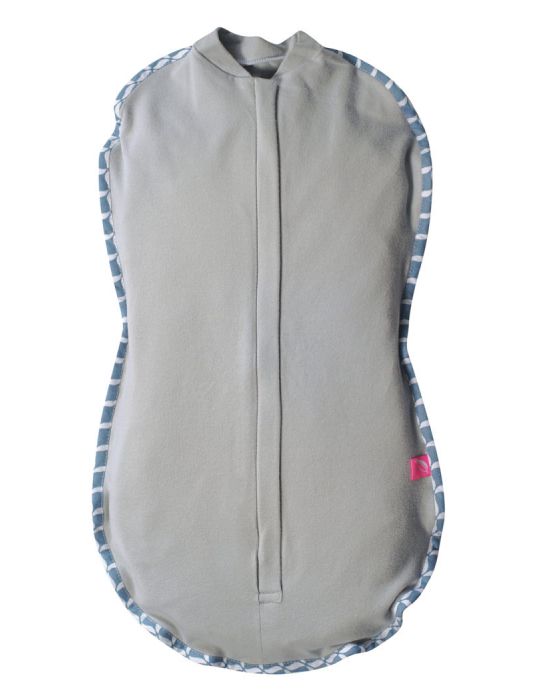 Motherhood Otulaczek Zip&Swaddle rozmiar 1 ( 2,5-5kg ) szary Classic niebieski