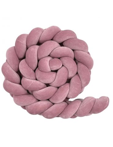 Lulumi Warkocz ochraniacz do łóżeczka podwójny 200cm brudny róż