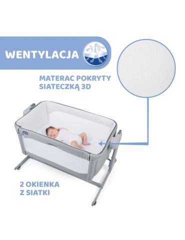 Chicco łóżeczko Next2me Magic White snow