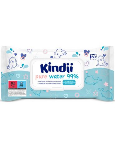 Kindii Chusteczki nawilżane Pure Water 99% 60szt