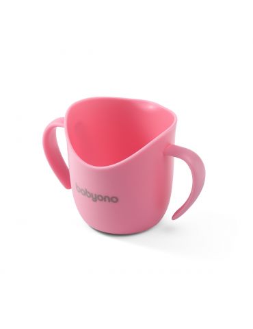 BabyOno Ergonomiczny kubek treningowy Flow różowy