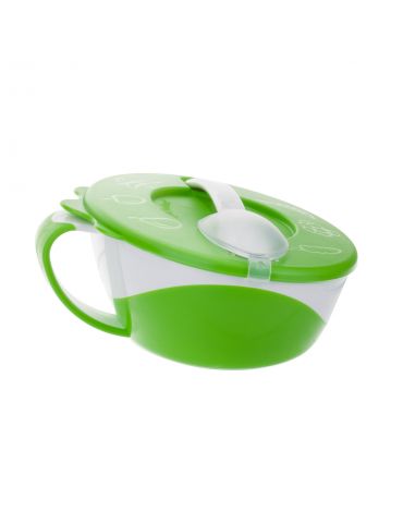 Canpol Babies Miseczka z pokrywką i łyżeczką Krówka