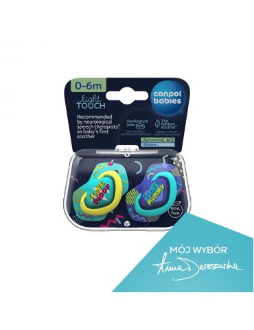 Canpol babies Smoczek silikonowy symetryczny Neon Love 0-6m Blue