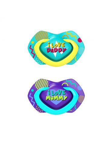 Canpol babies Smoczek silikonowy symetryczny Neon Love 0-6m Blue