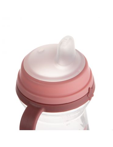 Canpol babies Kubek niekapek z silikonowym ustnikiem Bonjour Paris 250ml Pink