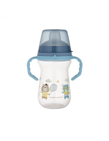 Canpol babies Kubek niekapek z silikonowym ustnikiem Bonjour Paris 250ml Blue