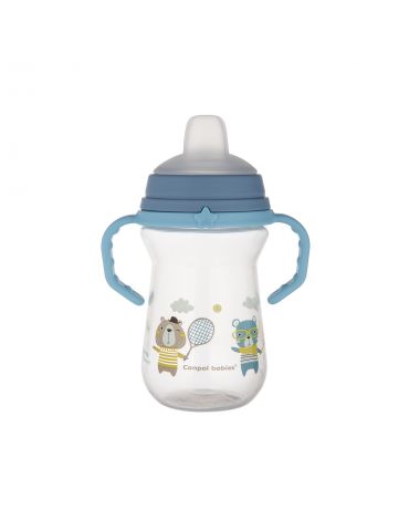 Canpol babies Kubek niekapek z silikonowym ustnikiem Bonjour Paris 250ml Blue