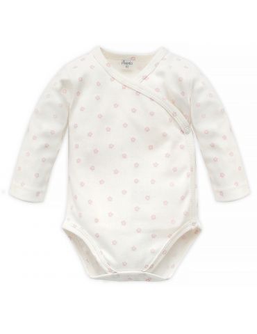 Pinokio Body niemowlęce bawełniane rozpinane długi rękaw Lovely day ecru w kwiatki Pinokio Body niemowlęce bawełniane rozpinane długi rękaw Lovely day ecru w kwiatki