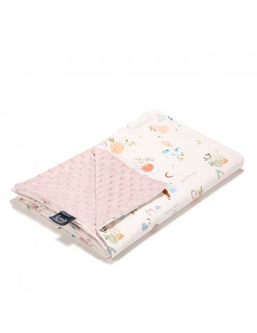 La Millou Lekki koc bawełniany z minky M ( ABC Fruits - Smoke rose )