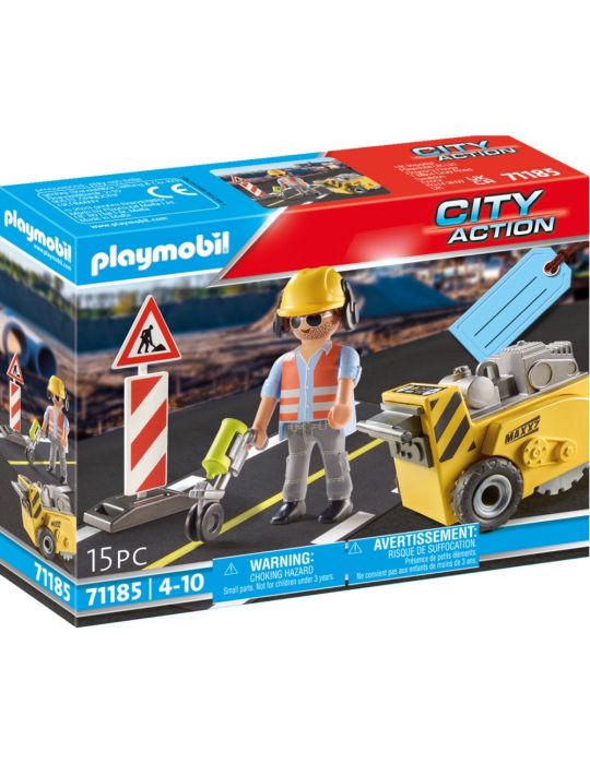 Playmobil Pracownik budowlany z frezarką