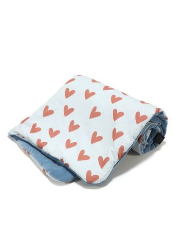 La Millou Ciepły koc bawełniany M ( Heartbeat Blue - Wind blue )