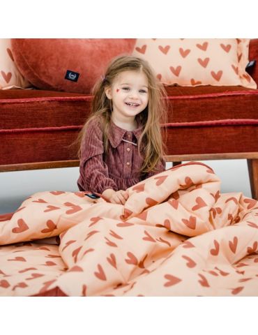 La Millou Ciepły koc bawełniany M ( Heartbeat Pink - Ginger )