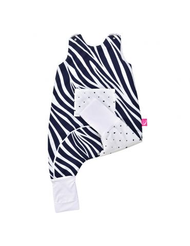 Motherhood Śpiworek ocieplany z nogawkami i kieszonką 1,5-2,5 Zebra niebieska