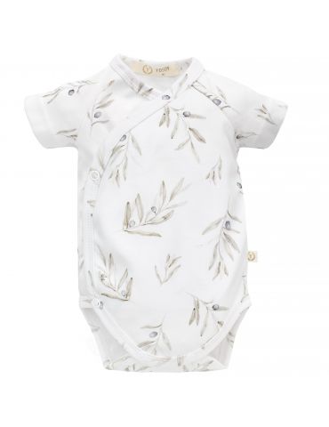 Yosoy Body niemowlęce z krótkim rękawkiem bawełna organiczna Olives