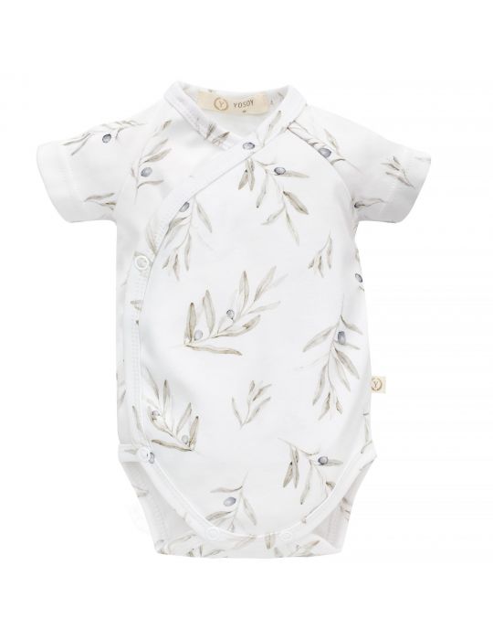 Yosoy Body niemowlęce z krótkim rękawkiem bawełna organiczna Olives