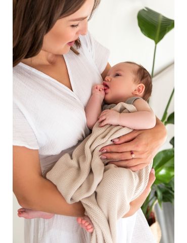 Poofi Kocyk bambusowy Faro Malinowy