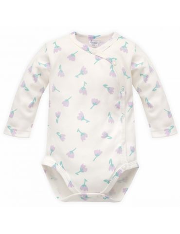 Pinokio Body niemowlęce bawełniane rozpinane długi rękaw Lilian ecru