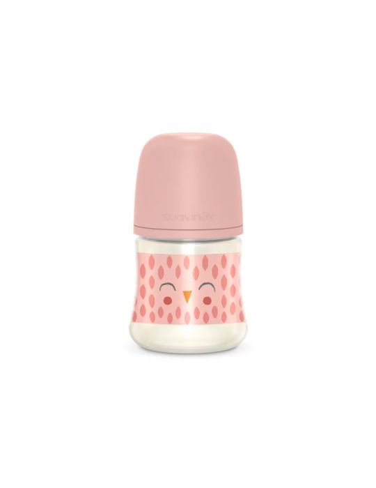 Suavinex Butelka o wolnym przepływie smoczek Sx Pro 150ml Bonhomia Sowa Różowa