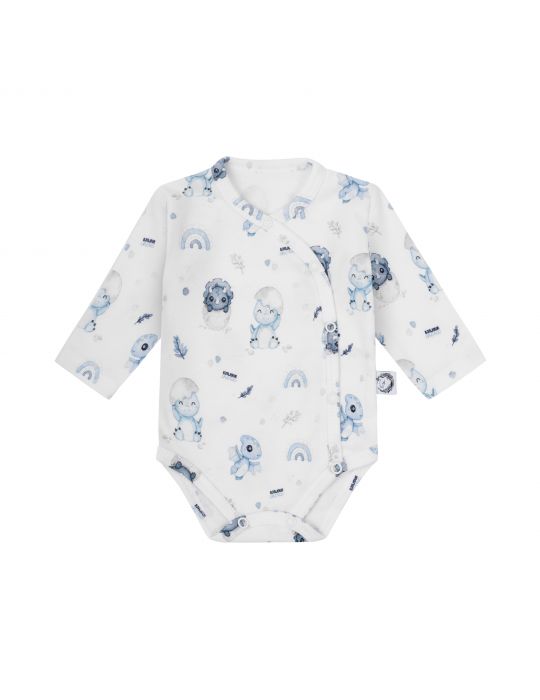 Bonjour Cherie Body niemowlęce rozpinane długi rękaw bawełna organiczna Dino