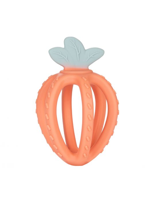 Canpol Babies Gryzak sensoryczny 3D silikonowy Truskawka pomarańczowa