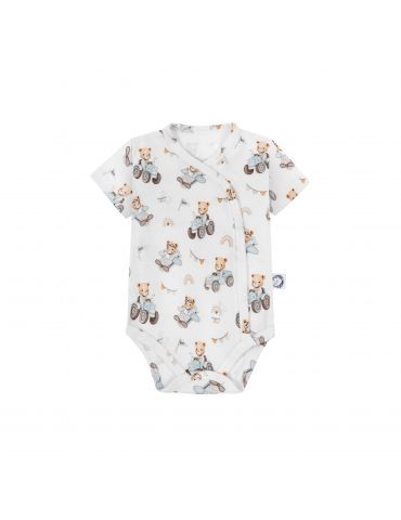 Bonjour Cherie Body niemowlęce rozpinane krótki rękaw bawełna organiczna Traktory