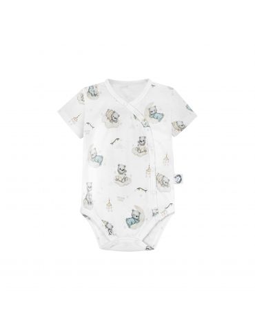 Bonjour Cherie Body niemowlęce rozpinane krótki rękaw bawełna organiczna Misie