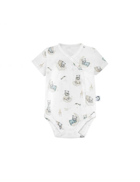 Bonjour Cherie Body niemowlęce rozpinane krótki rękaw bawełna organiczna Misie