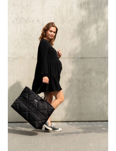 Childhome Torba Family Bag pikowana czarna Childhome Torba Family Bag pikowana czarna