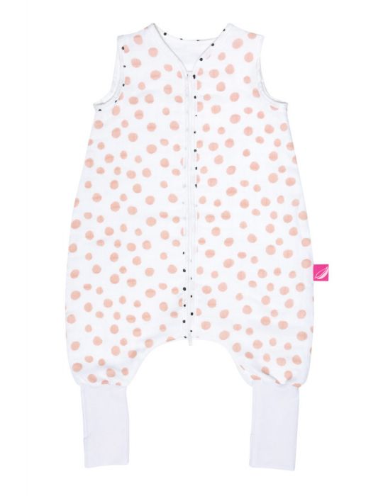 Motherhood Śpiworek muślinowy z nogawkami 1,5-2,5 Kropy różowe
