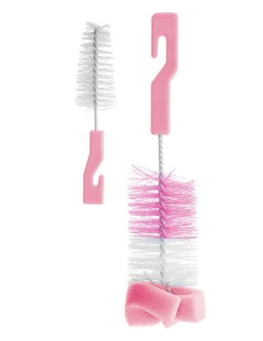 Bocioland Szczotka do mycia butelek i smoczków z gąbką