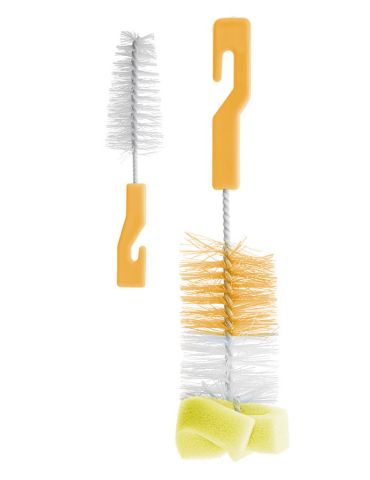 Bocioland Szczotka do mycia butelek i smoczków z gąbką