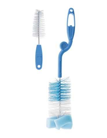 Bocioland Rotacyjna szczotka do mycia butelek i smoczków z gąbką