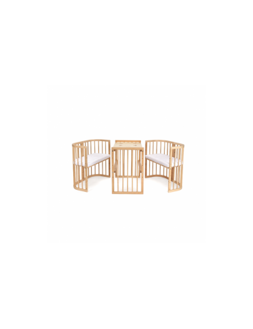 Waldin Łóżeczko drewniane 7w1 z materacem Natural