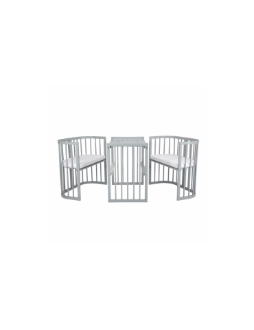 Waldin Łóżeczko drewniane 7w1 z materacem Szare