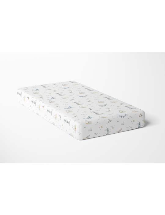 Lulumi Prześcieradło do dostawki 80x50 Marine