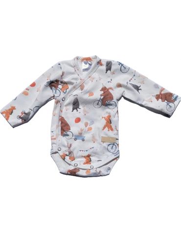 Baby in world Body niemowlęce z długim rękawem bawełniane Miśki