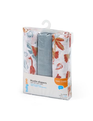BabyOno Pieluszki muślinowe Super miękkie Błękitne