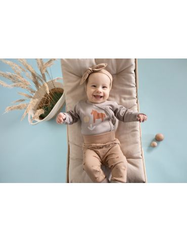 Pinokio Leginsy niemowlęce bawełniane Wooden pony brązowe