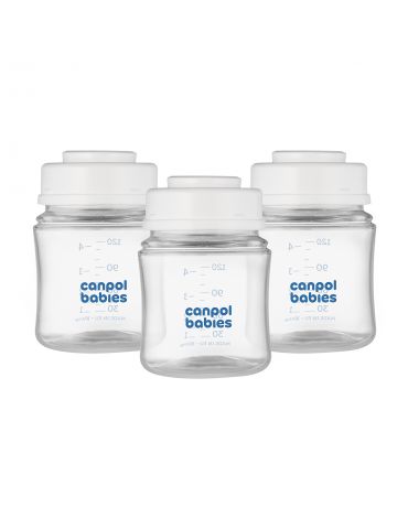 Canpol Babies Zestaw butelek do przechowywania pokarmu 3x120ml