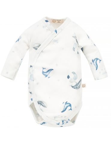 Yosoy Body niemowlęce z długim rękawem bawełna organiczna Dreaming whales