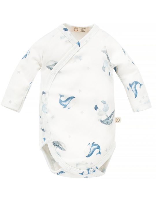 Yosoy Body niemowlęce z długim rękawem bawełna organiczna Dreaming whales