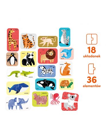 CzuCzu Puzzle do pary Dzikie zwierzątka 18m+