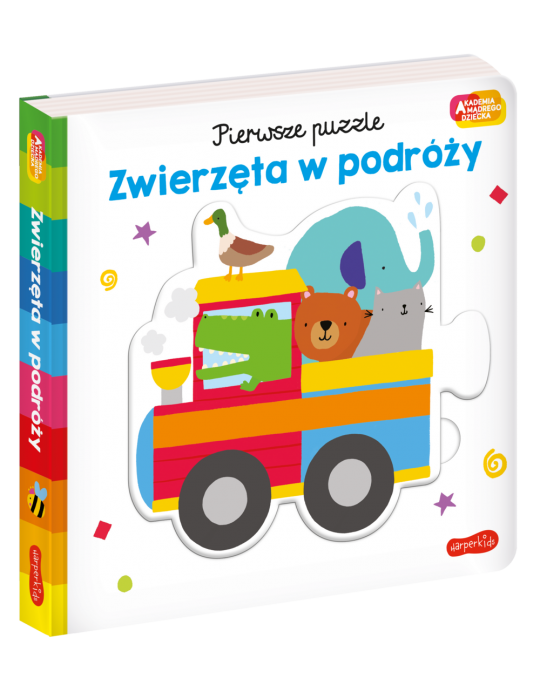 Książeczka Zwierzęta w podróży. Akademia mądrego dziecka Pierwsze puzzle  L.Barlow D.Barlow
