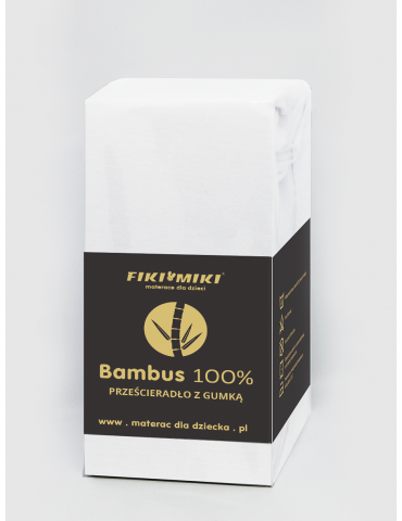 Fiki Miki Prześcieradło bambusowe 90x40 białe